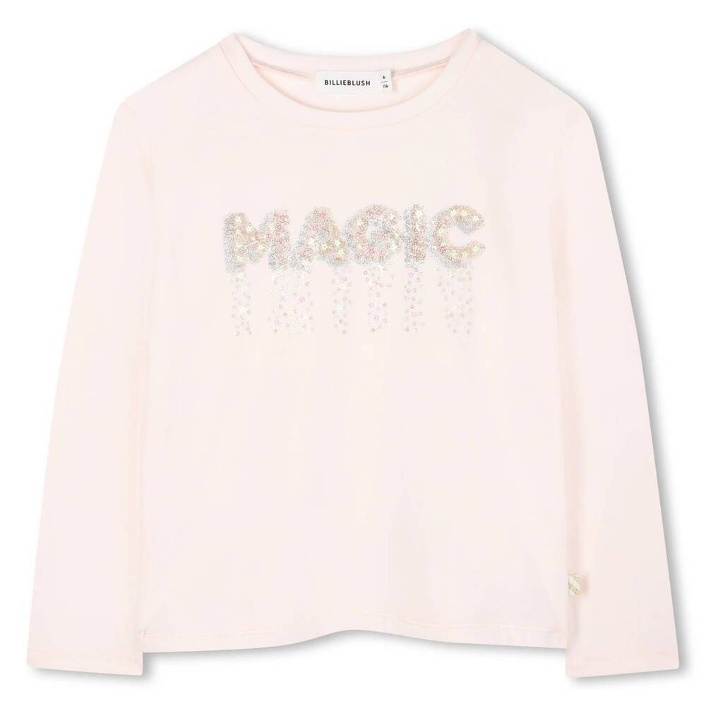 NEW BILLIEBLUSH girls magic long sleeve tee in light pink